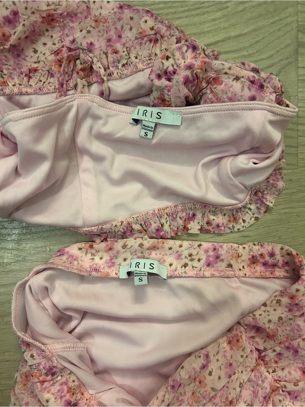 Pink Floral IRIS Ruched Two-Piece Set - Picture 3 of 3